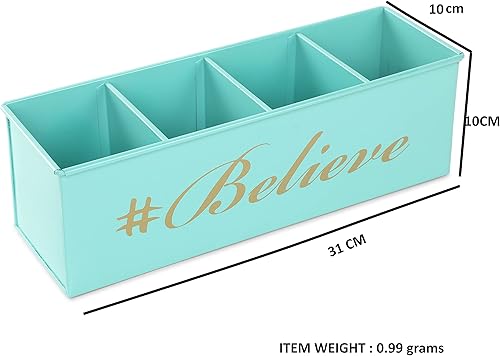 Miniatura 9 de DUDKI - Organizador de escritorio de regalo para el hogar, 4 compartimentos, soporte decorativo para lápices, kit de tocador, caja de viaje, caja de