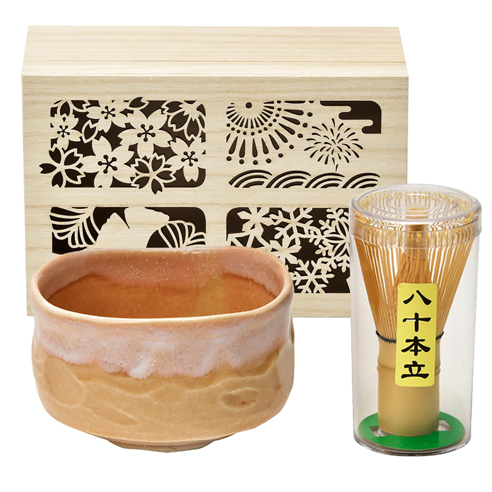 とも箱要り抹茶碗です Amazon｜美濃焼 抹茶碗 ギフトセット 木箱入 窯変釉薬 花桜 ピンク 約
