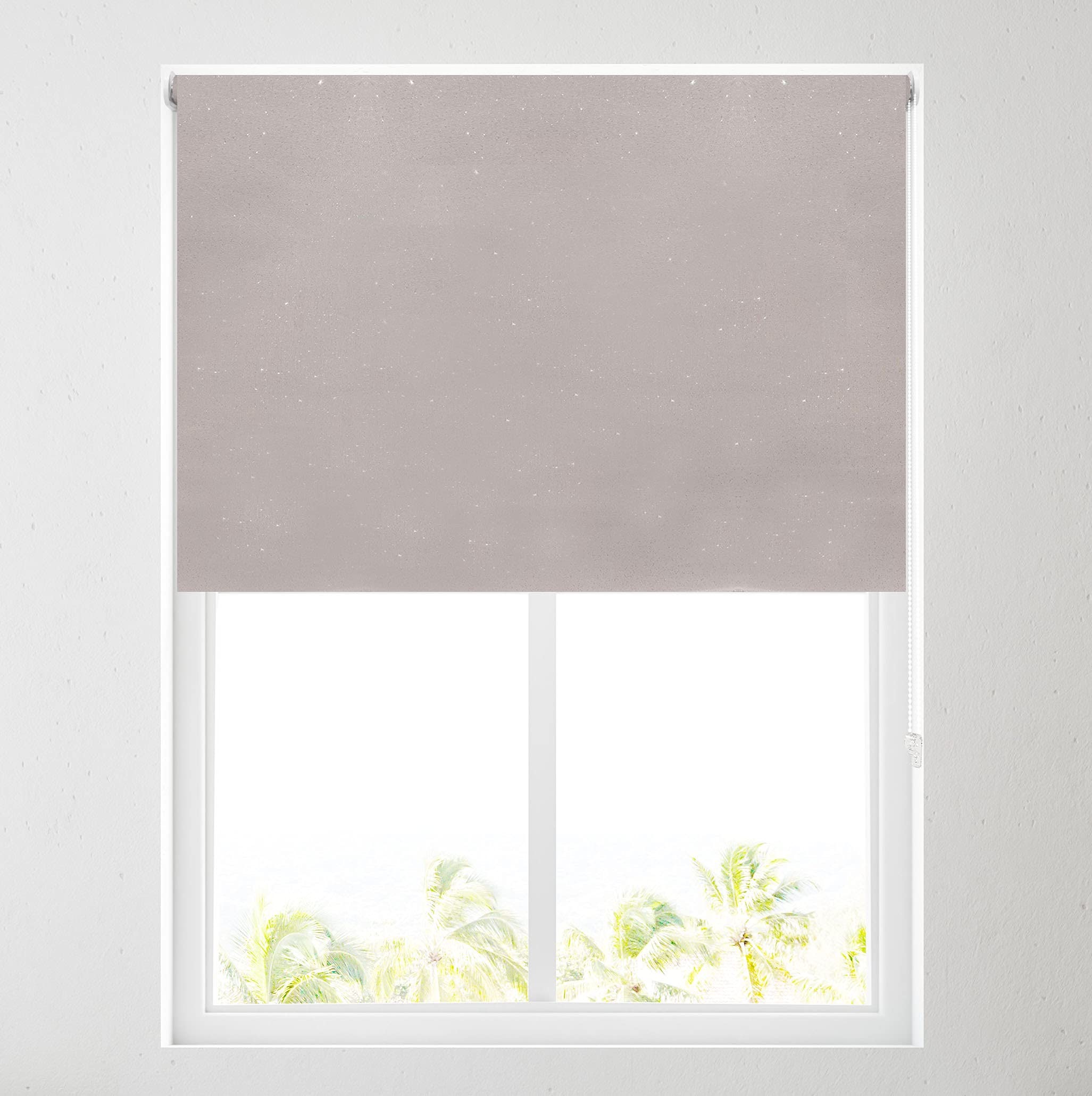 Barnes Blinds And Interiors Champagne Glitter Thermal Blackout Roller Blind - Free Cut To Size Service (3Ft (91.5Cm))