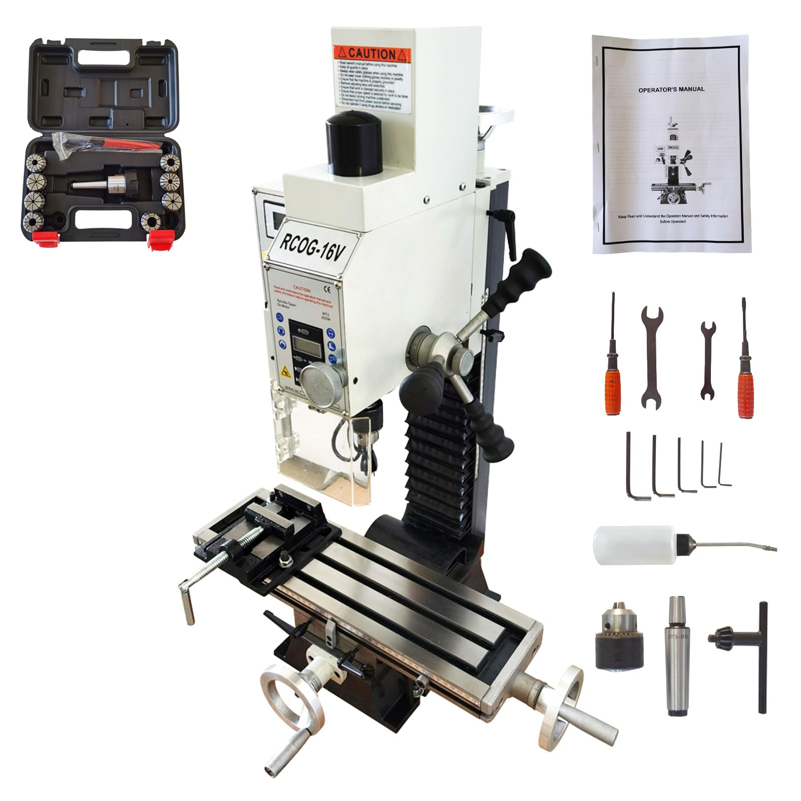 WYDDDARY Mini Precision Drilling and Milling Machine 600W Mill/Drill Brushless Motor Machine High Precision Variable Speed 50-2250rpm Drilling and Milling with MT2 Taper 110V