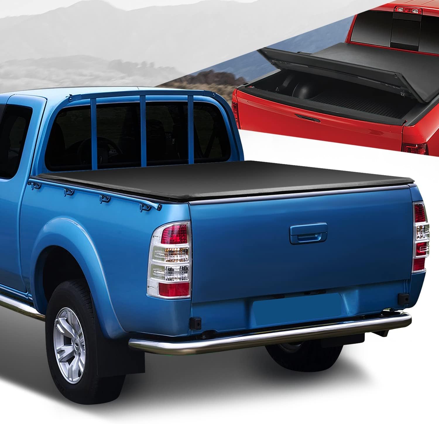 Speed Daddy Soft Tri-Fold Tonneau Cover For 2019-2024 Ford Ranger 5' Bed – Adjustable Clamp-On
