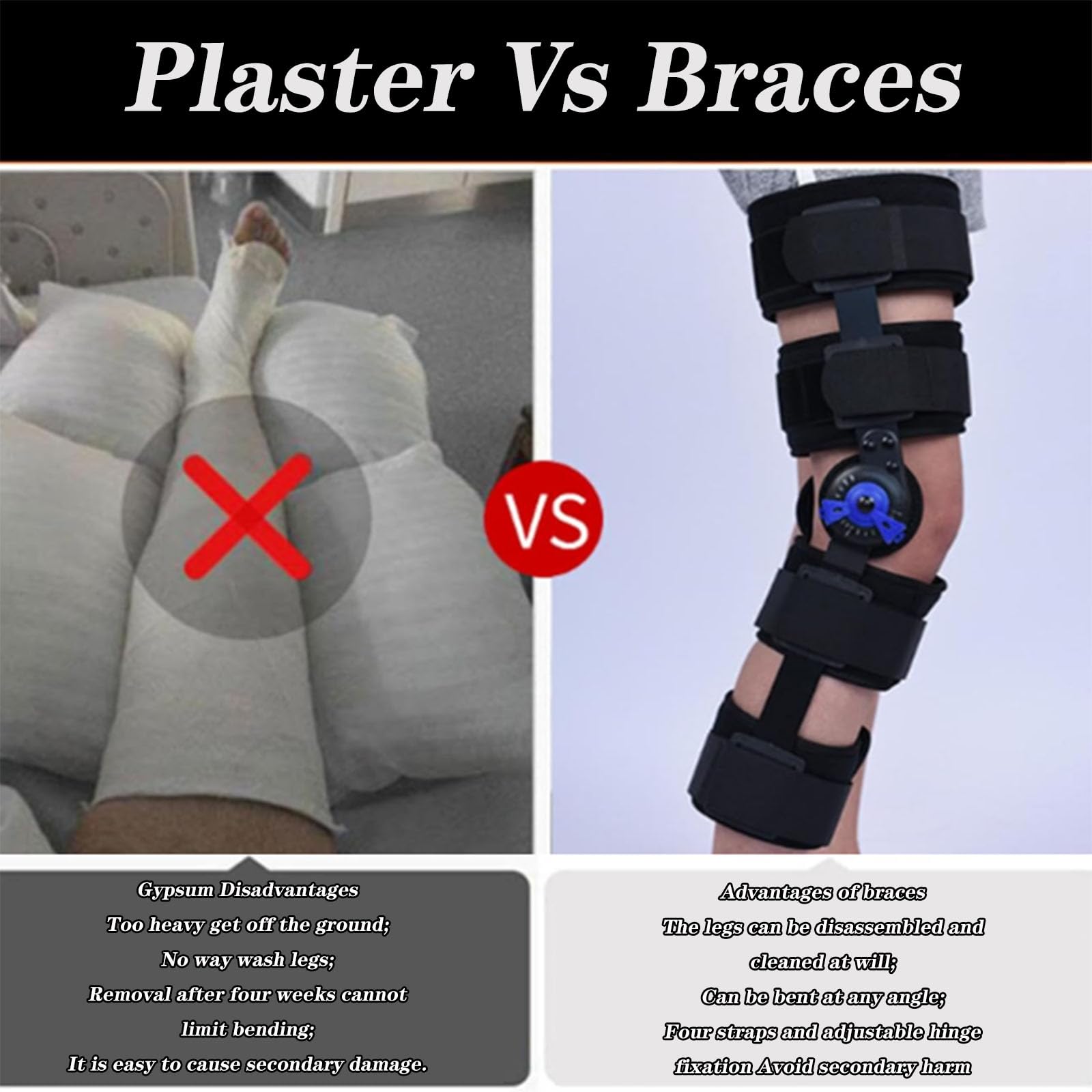 SFKLYU Ortezy Kolanowe Z Zawiasowym Wsparciem, Medial Unloader, Stabilizator Kolana, Stabilizator Stawu Kolanowego, Stabilizator Nogi, Ochrona Kolana Po Operacji, Stabilizator Kolana