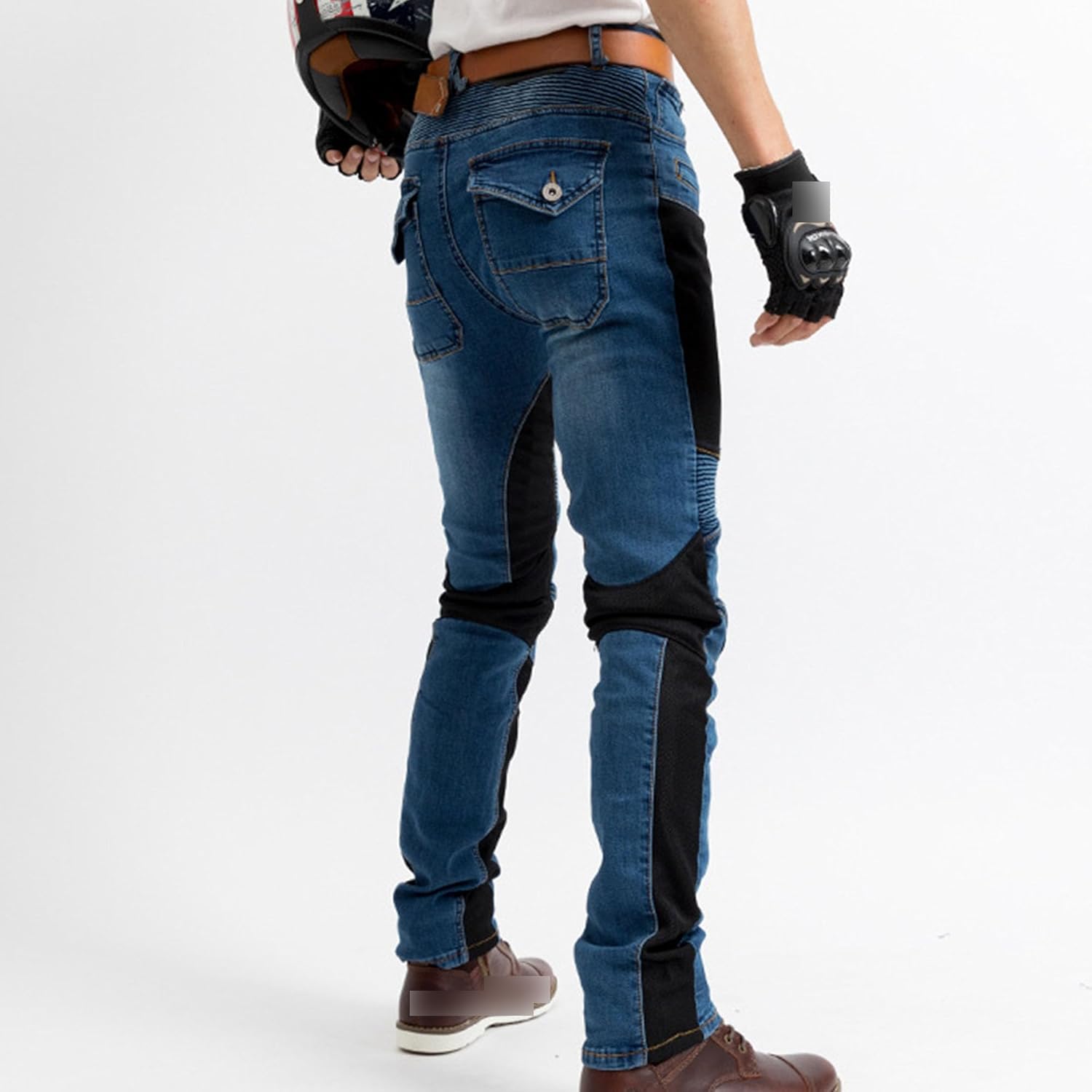 Motorbike Racing Knee Hip Pants Motorcycle Pants Riding Jean Stretch Skinny Jeans for Men