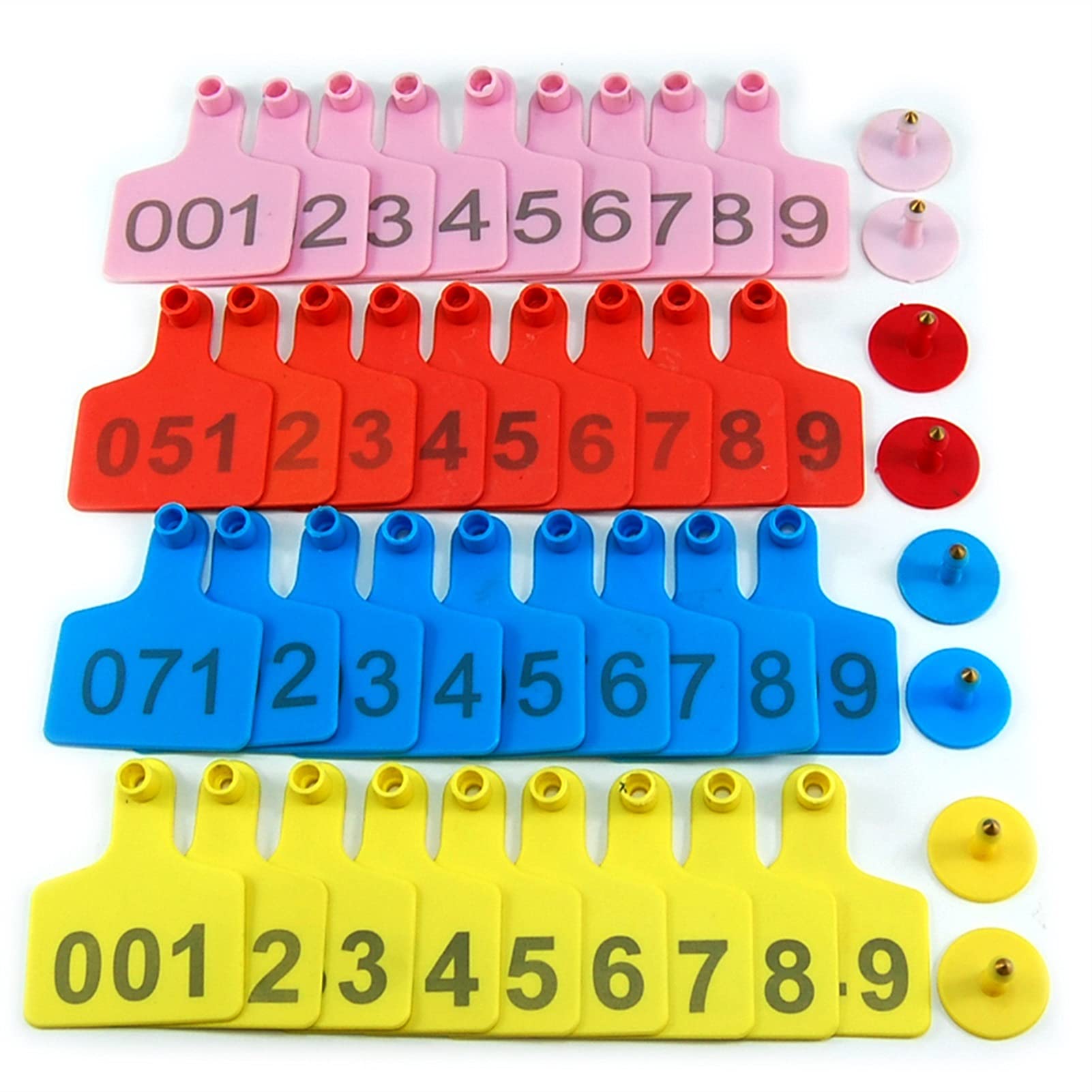 minkissy 100Pcs Schapen Oor Tags Koeien Oormerk Vee Dier Tag Dier Identificatie Tags Vee Tags Koe Oor Tags Kalf Oor Label Nummer Tags Tags Identificatiekaart Veterinaire TPU