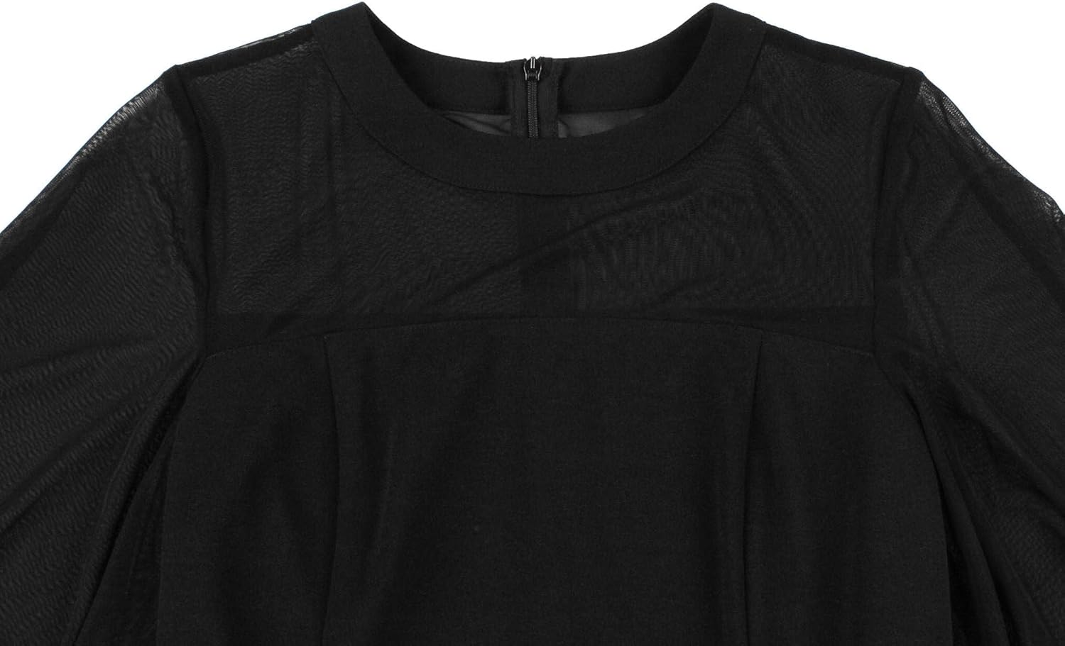 Wellwits Women's Flowy Sheer Sleeves Mesh Illusion Vintage Cocktail Dress