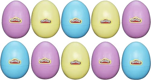 Miniatura 2 de Huevos de plástico rellenos de búsqueda de huevos de Pascua, paquete de 10 unidades de 1 onza coloridos para niños, juego y molde para divertidas