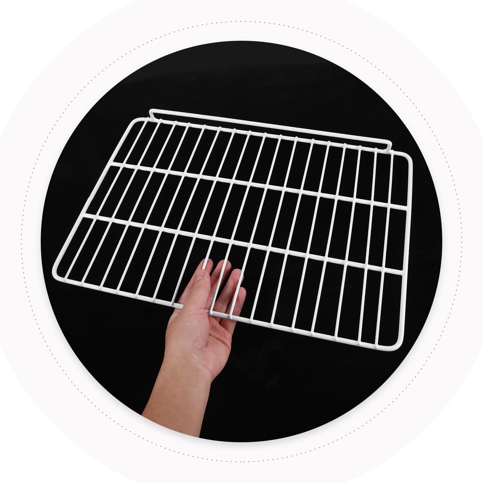 Ripiano Congelatore in Metallo 43,5X30 CM Barriera Laterale, Divisorio per Armadio Verticale e Organizer Contenitori per Freezer e Mini Frigorifero