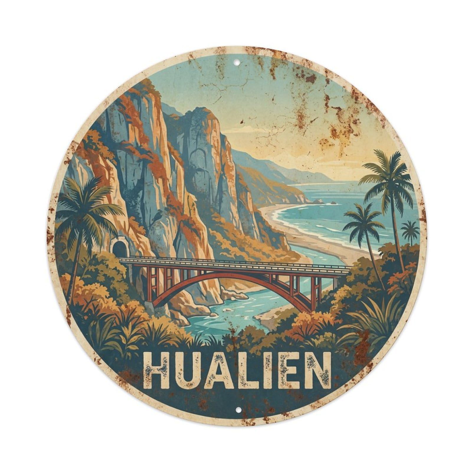 Taiwan Vintage Travel Hualien Metal Tin Sign