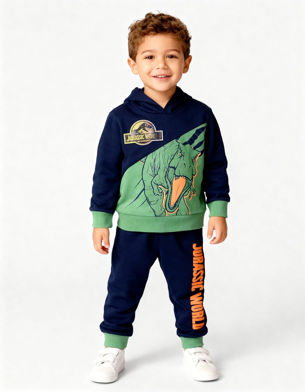 Jurassic World Boys’ Hoodie and Jogger Pants Set with Lenticular Dino Patch, 2-Piece Outfit - Image 4