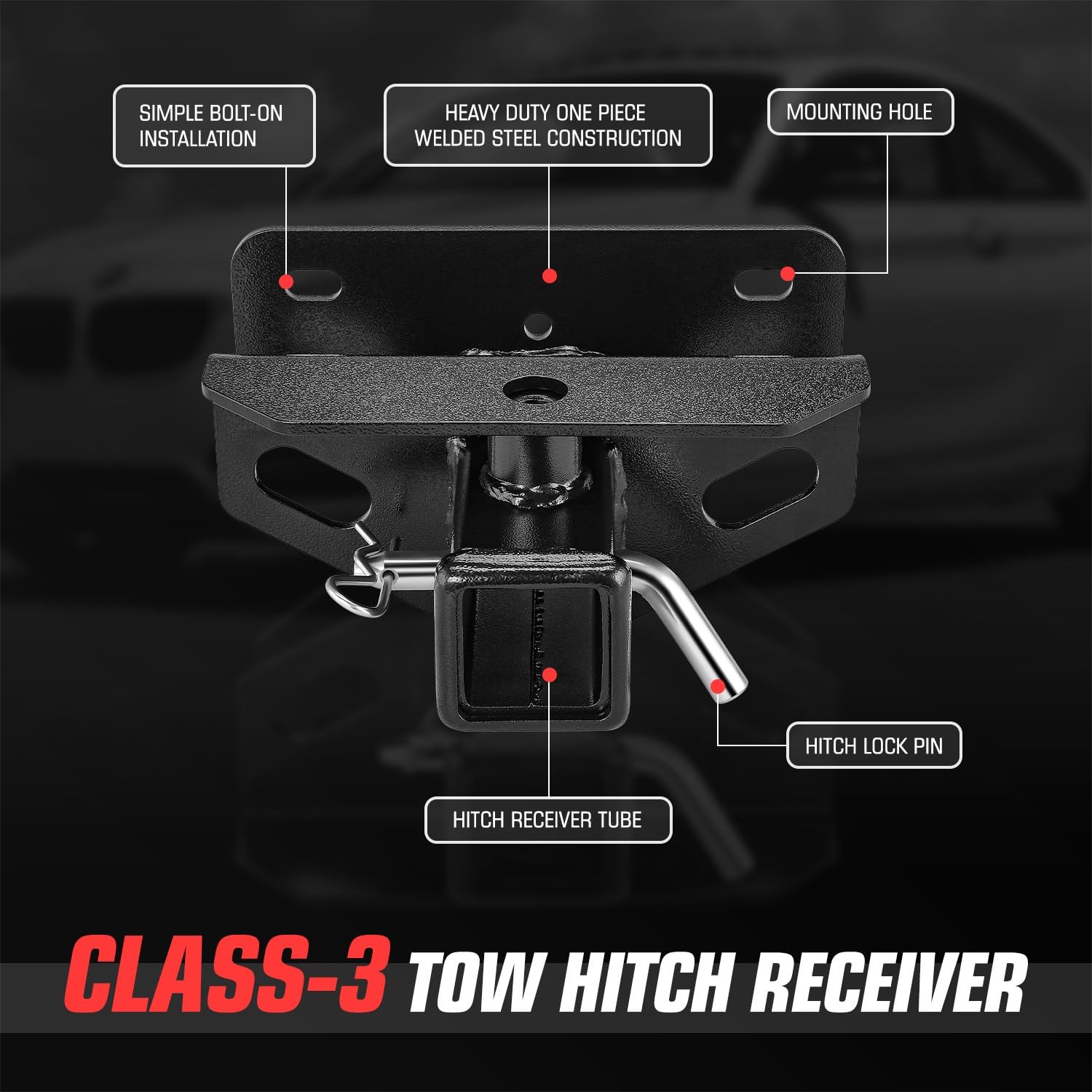DNA MOTORING 5,1 cm (2 Zoll) Anhängerkupplung Empfänger Anhängerkupplung Empfänger Anhängerkupplung kompatibel mit Dodge Ram 1500/2500/3500 2003-2010, Ram 1500/2500/3500 2011-2018, TH-N-073