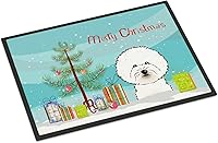 Vista 277 de Caroline's Treasures BB1449JMAT - Tapete de bienvenida de carlino negro, 24 x 36 pulgadas, tapete azul para puerta delantera, para interiores