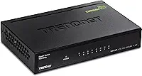 Interruptor de rede Gigabit de 8 portas TRENDnet, TEG-S82G, divisor Ethernet, Ethernet/Switch de rede, 8 portas Gigabit Ethernet 10/100/1000 Mbps, capacidade de comutação de 16 Gbps, metal, proteção vitalícia