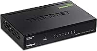 Interruptor de rede Gigabit de 8 portas TRENDnet, TEG-S82G, divisor Ethernet, Ethernet/Switch de rede, 8 portas Gigabit Ethernet 10/100/1000 Mbps, capacidade de comutação de 16 Gbps, metal, proteção vitalícia