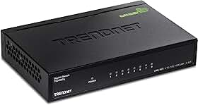 Interruptor de rede Gigabit de 8 portas TRENDnet, TEG-S82G, divisor Ethernet, Ethernet/Switch de rede, 8 portas Gigabit Ethernet 10/100/1000 Mbps, capacidade de comutação de 16 Gbps, metal, proteção vitalícia