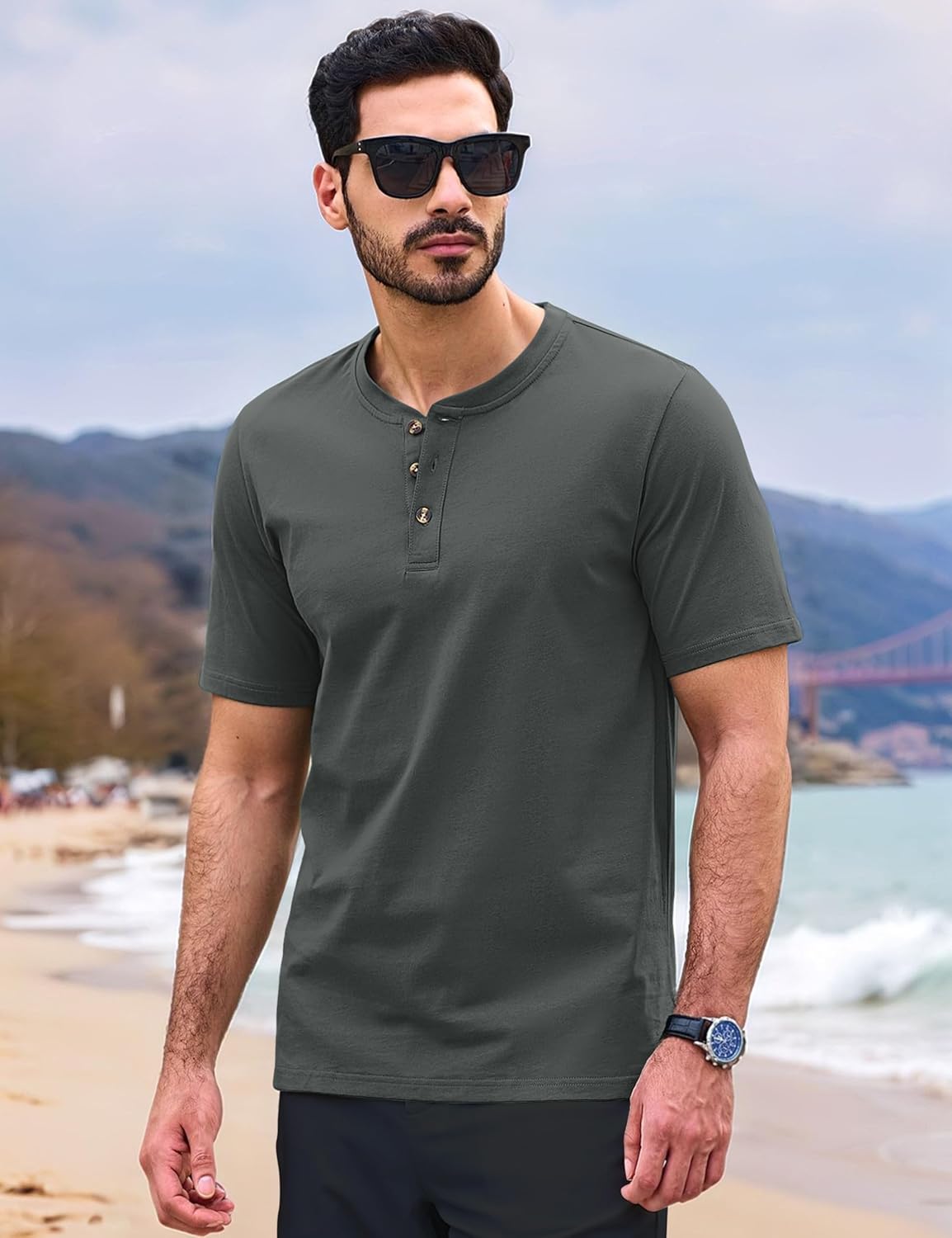 Cotrasen Men's Henley Shirts Short Sleeve 3 Button T-Shirts Casual Lightweight Basic Tee Fashion Summer Tops - Image 4