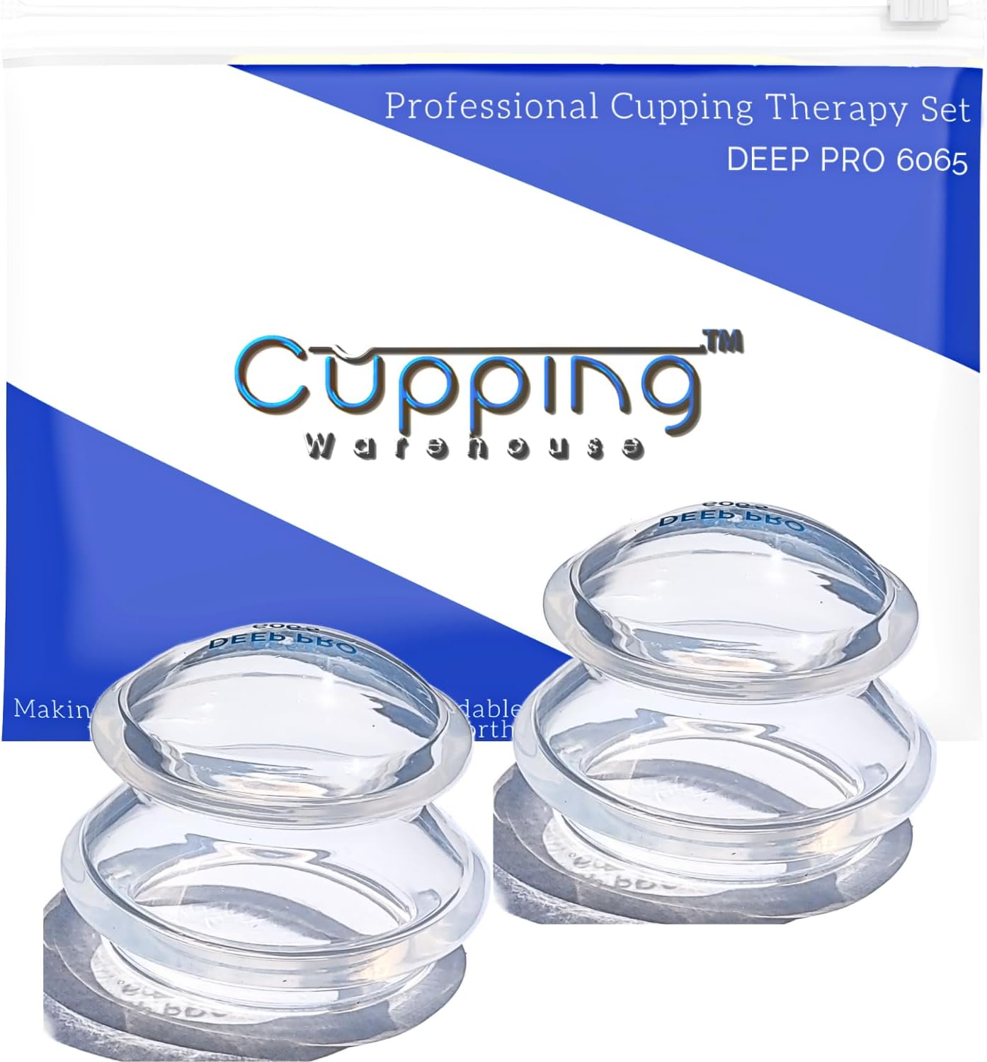 Cupping Warehouse Advanced (Hard) Supreme 2 Large DEEP PRO 6065 Professional Cupping Therapy Set- Myofascial Cupping Set- Harder Silicone Cupping Set-, Cupping Set Massage Therapy Cups