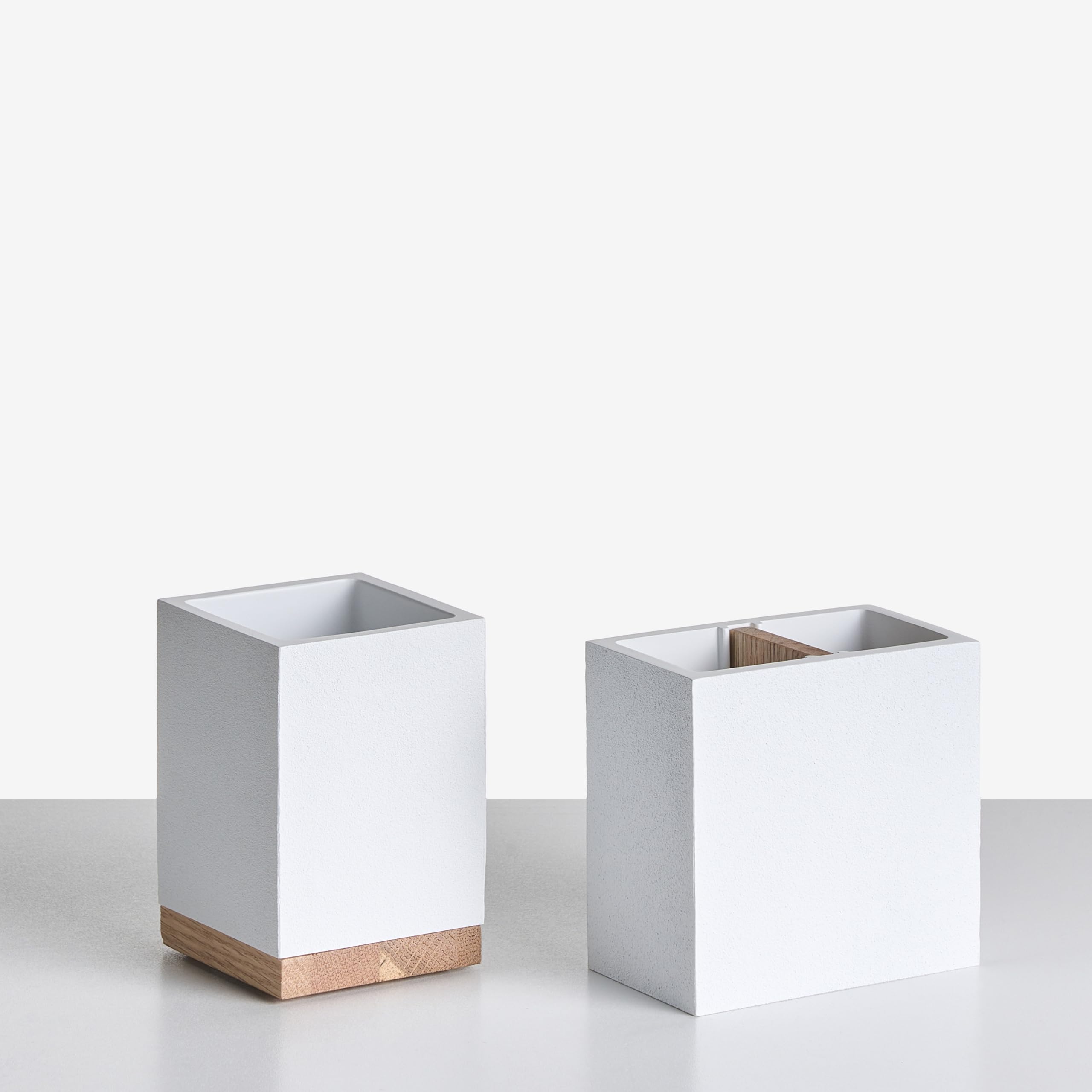 Conjunto de 5 Accesorios de baño jabonera dispensador de jabón escobilla de Inodoro Vaso Soporte para cepillos de Dientes Blanco Tapiche