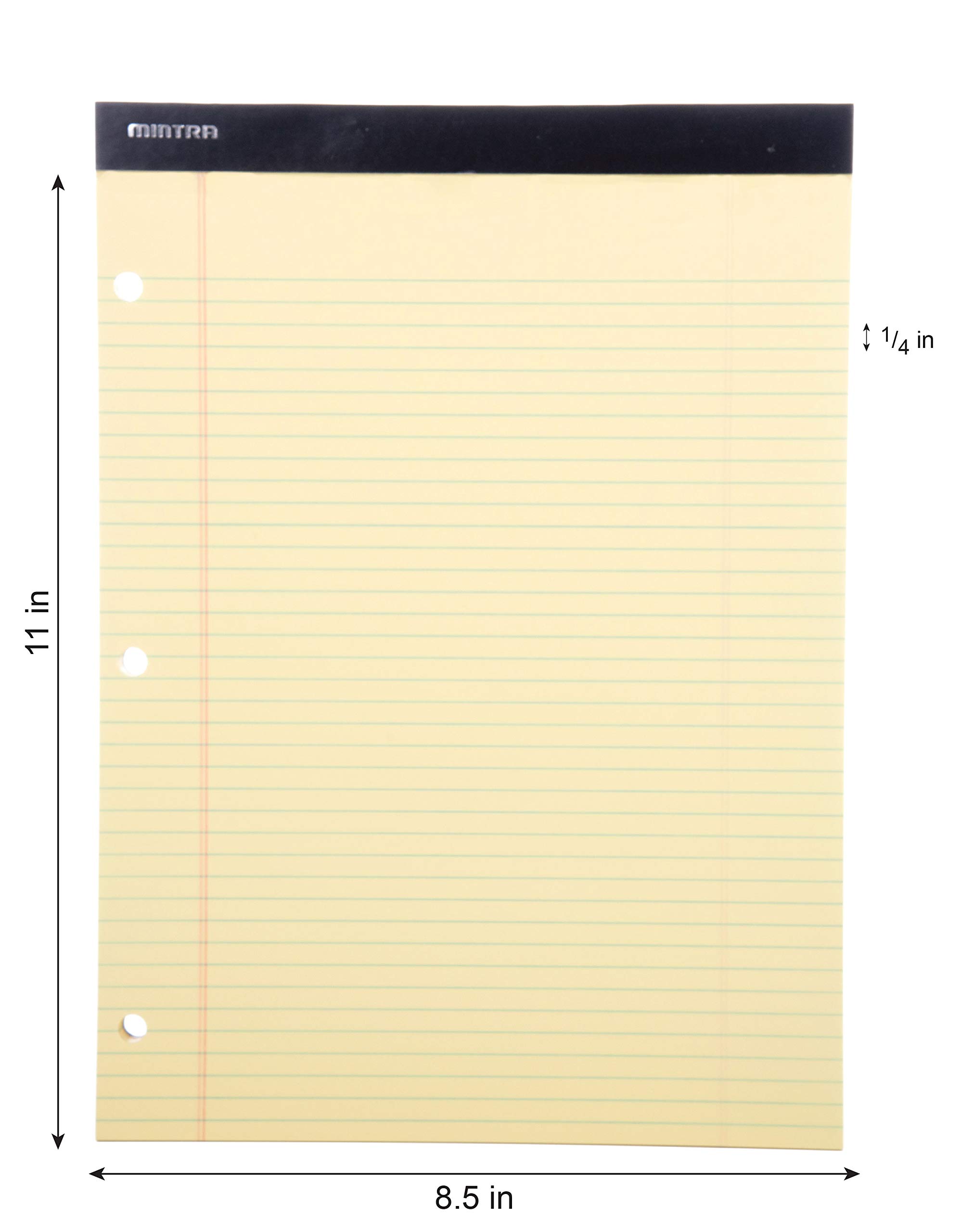 Mintra Office Lot de 3 blocs juridiques (Canari), 21,6 x 27,9 cm (lignes étroites)