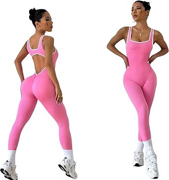 Yoga 1 Piece Bodysuit with a Stylish Open-Back Design, Perfect for Shaping And Lifting Sports Workout Set Jumpsuit