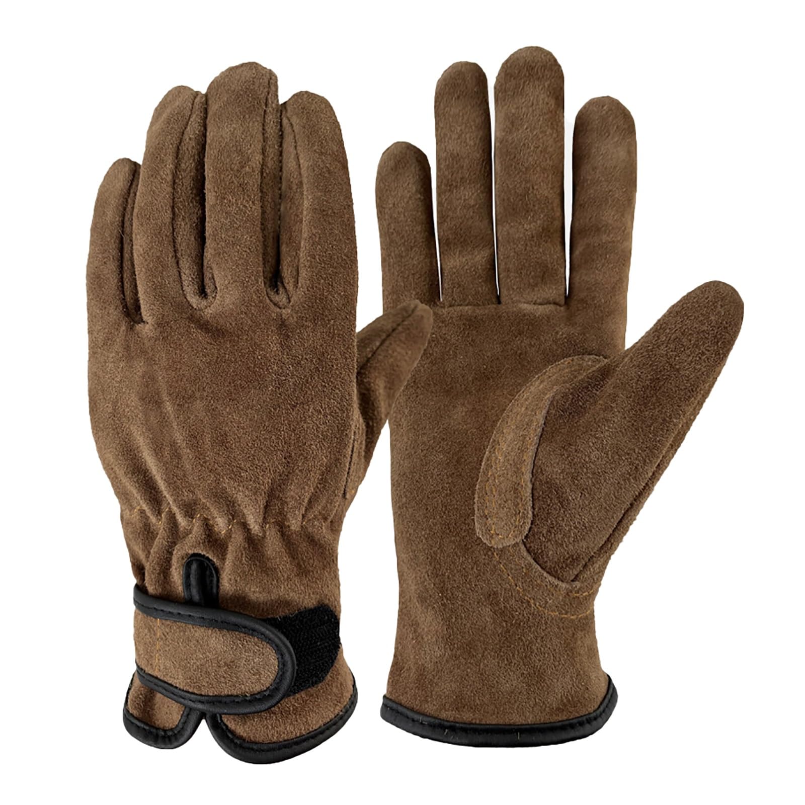 Guanto Da Lavoro con Fodera in Cotone Morbido, Guanti Da Saldatura Resistenti All'abrasione, Guanti Da Cucina in Pelle Bovina ad Isolamento Termico, Guanti Da Barbecue, Guanti Da Forno(L)