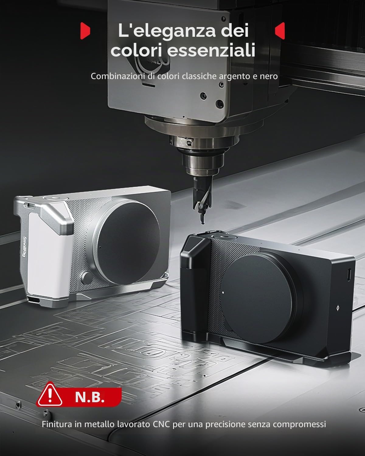 SMALLRIG Staffa L Sigma BF Argento Manico QR-5390
