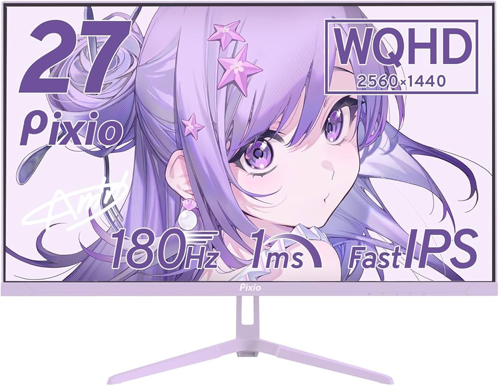 Pixio ディスプレイ本体 HDMIケーブル付き　27インチ px278 PX278WAVEB / パステルブルー | 27インチ 180Hz WQHD Fast IPS