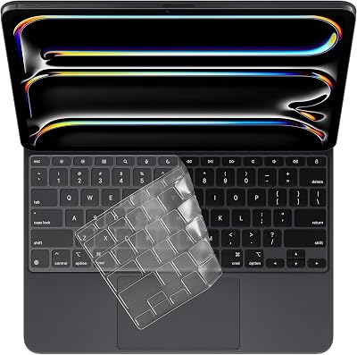 ProElife Keyboard Cover Skin for Magic Keyboard (M4) iPad Pro 13-inch 2024 (M4 Chip, A2925/A2926) US Enter TPU Protector for iPad Magic Keyboard M4 iPad Pro 13'' 2024 Accessory (Transparent)