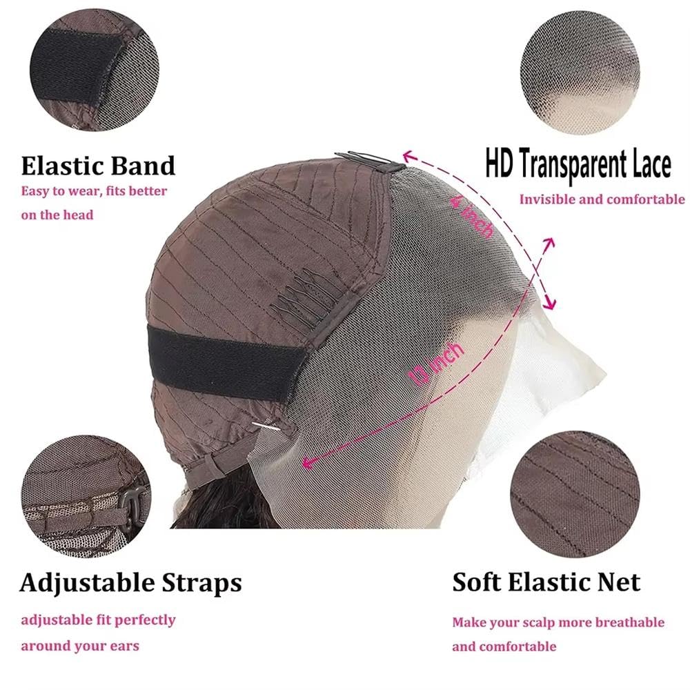 Haarpflege 13x4 Kurze Gerade Transparente Spitze-Front-Perücke Echthaar Für Frauen 250% Tägliches Party-Mutter-Geschenk