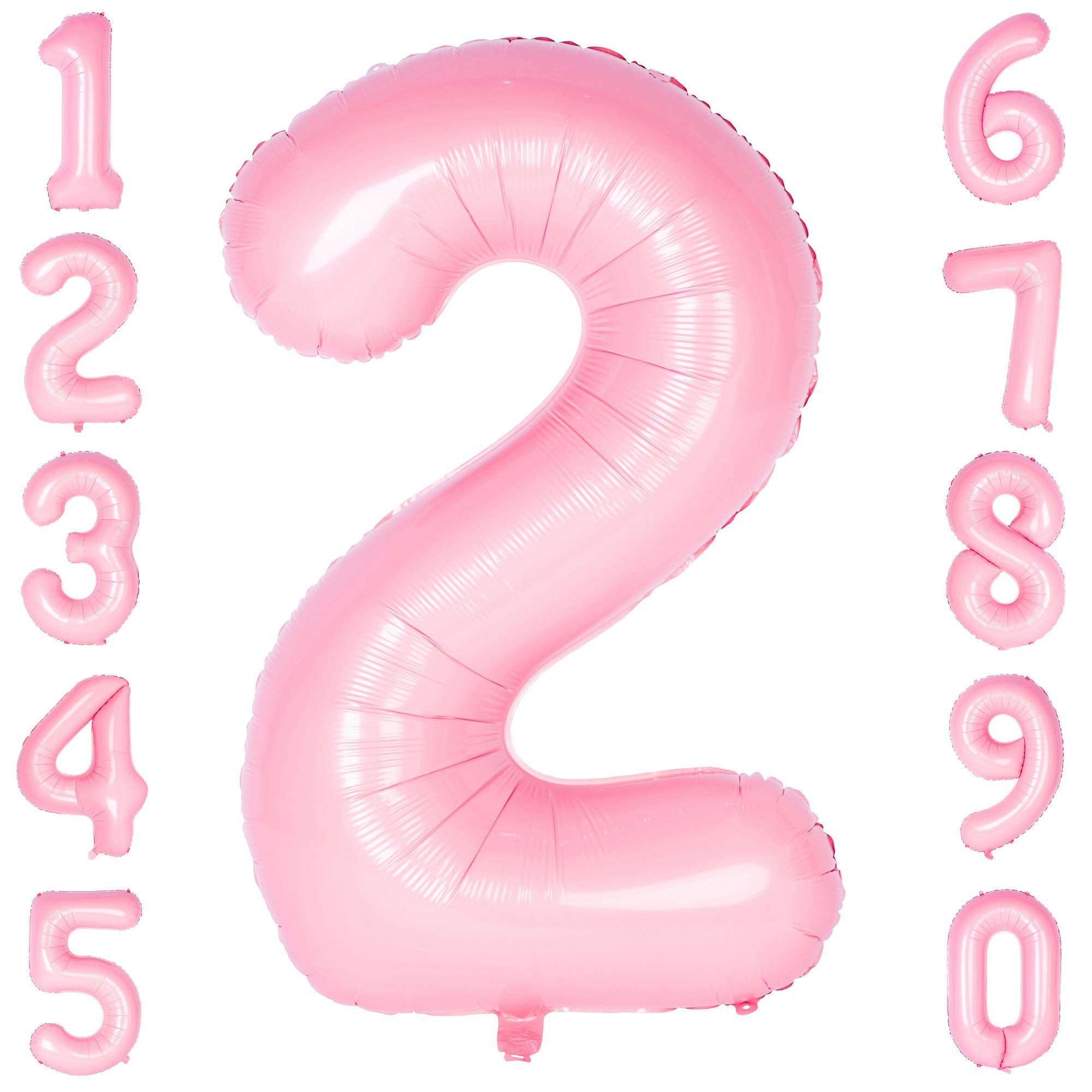 Red 0 balloon 40 Inch Giant Helium Foil Number 0 to 9 Red Balloon Birthday Wedding Party Digital Decorations (Number 0) — view 112