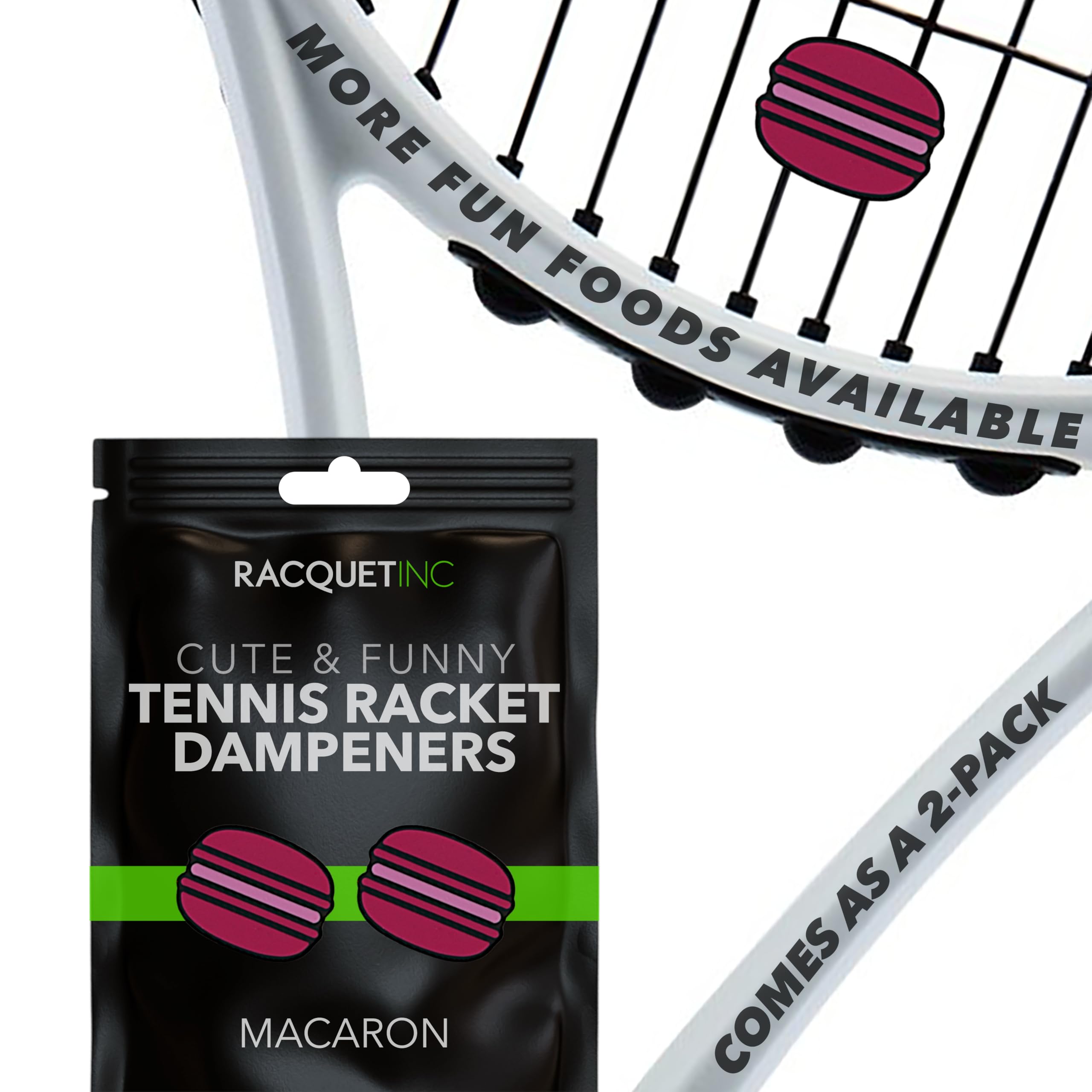 Racquet Inc Tennis Gifts - Tennis Racket Vibration Dampeners - Shock Absorbing, Reduces String Vibration for Better Control & Comfort