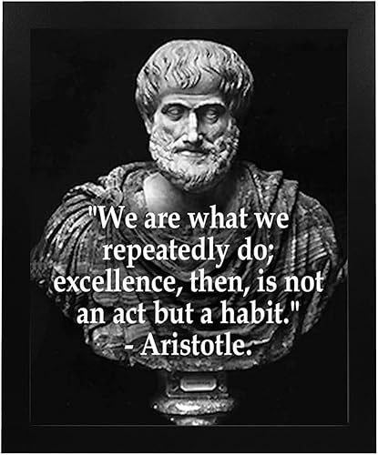 Miniatura 6 de Excellence is a Habit Aristóteles - Impresión artística de pared motivacional para el hogar, oficina, dormitorio, aula y escuela, póster sin marco
