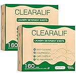 CLEARALIF Laundry Detergent Sheets up to 320 Loads (160 sheets), Unscented, Laundry Detergent Strips Eco Friendly & Hypoallergenic (160 Count,Pack of 2)