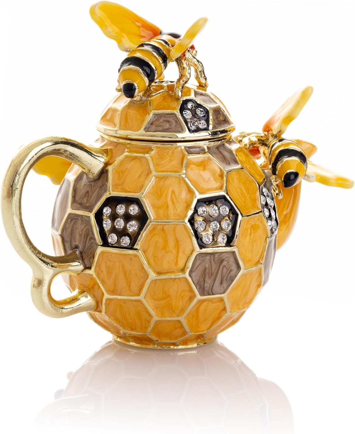 Keren Kopal Bee & Honeycomb Teapot Trinket Box