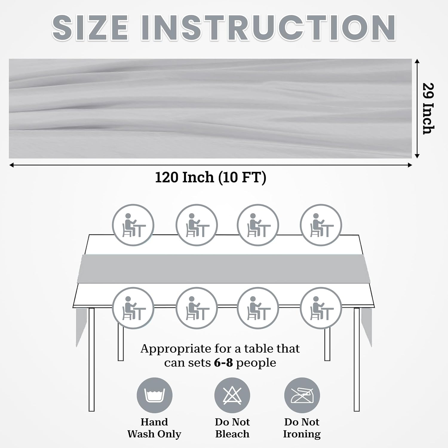 MDS Pack of 5 | Grey | 10ft Chiffon Table Runner 29x120 Inches Long Romantic Rustic Sheer Gauze Runner for Wedding Bridal Shower Birthday Banquets Engagement Spring Easter Boho Decorations