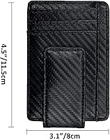 Vista 14 de broche para dinero, cartera con bolsillo frontal, cartera minimalista, para hombre