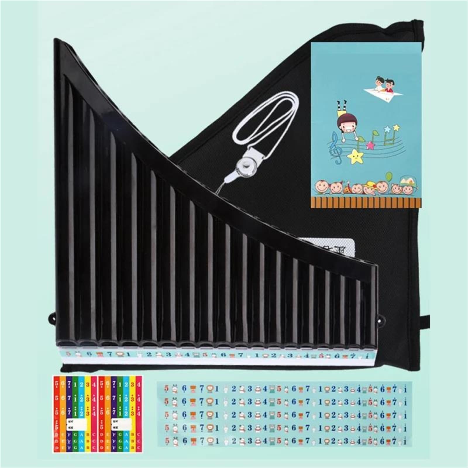 Flauto Di Pan Professionale Flauto Di Pan A 18 Tubi Strumento A Fiato Per Flauto Di Pan Chiave C Per Principianti Con Borsa Per Il Trasporto(Black)