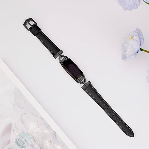 Miniatura 5 de Correas de cuero compatibles con Fitbit Inspire 3, correas de reloj de repuesto en forma de D, pulsera suave para Fitbit Inspire 3 Fitness Tracker