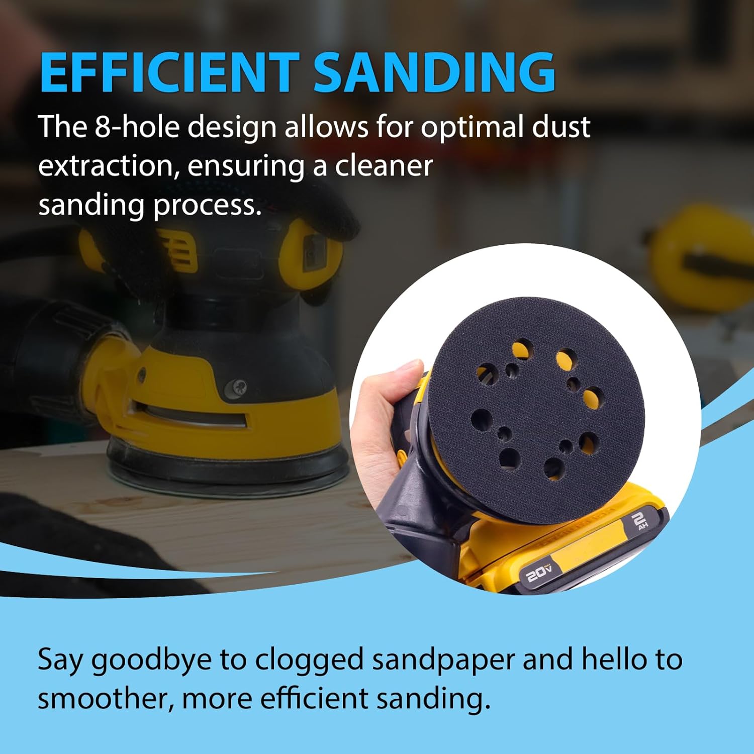 2 Pack Sander Replacement Pads, 5 Inch Metal Sanding Pad Competible with DEWALT DWE6423, 6423K, DWE6421, 6421K, DCW210B Random Orbit Sanders, DWE64233 N329079 Replacement Sander Pad