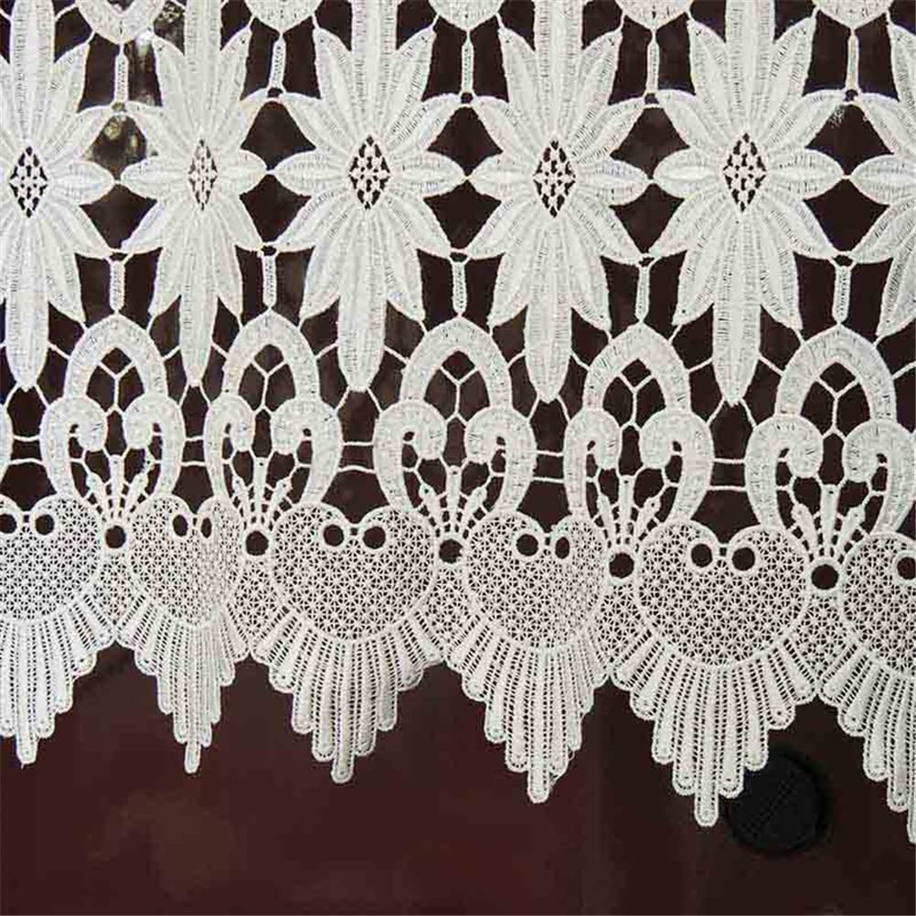 ACMHNC Aushöhlen Häkeln Scheibengardine Romantische Spitze Küche Kurz Vorhang Vintage Landhausstil Häkelgardine Kleinfenster Tür Gardine 1 Stück,Weiß,200cm x 45cm /79"*18"