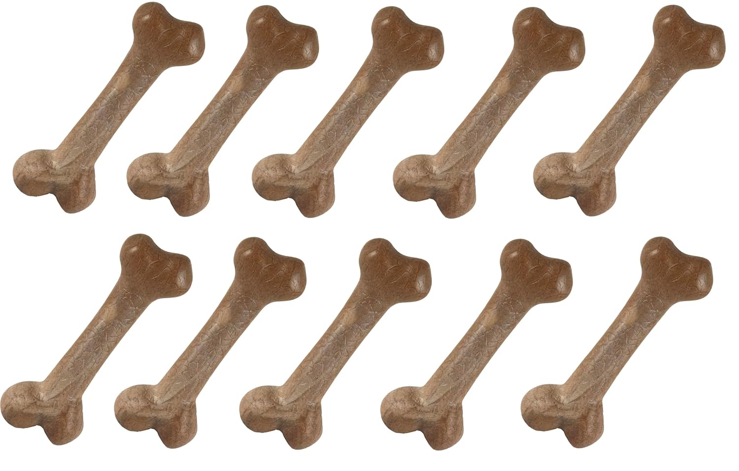 PUREPET Dog Toys 8 Inch Larger Bacon Flavored Femur Bone Shaped Dental Health Chew Gentle on Tummy 10