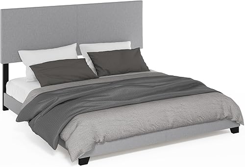 Miniatura 55 de Furinno Pessac - Marco de cama tapizado, piel sintética blanca, tamaño individual XL Blanco,Negro -,Glacier,Negro (plain