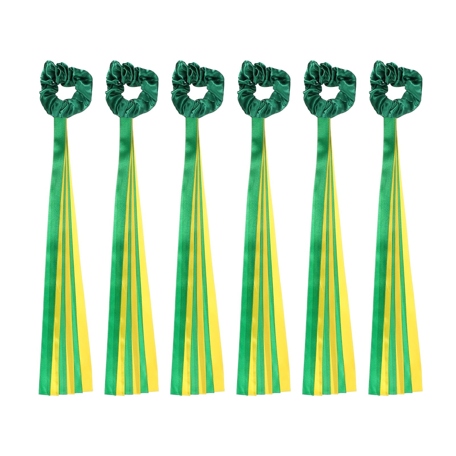 YELARXI Rainbow Dance Ribbons, Rhythm Wrist Streamers Hand Held 20", 2 Pcs Polyester Green/Yellow - Fitting for (Christmas/Valentines/Dancing/Gymnastics/Birthday/Party) โ image 1
