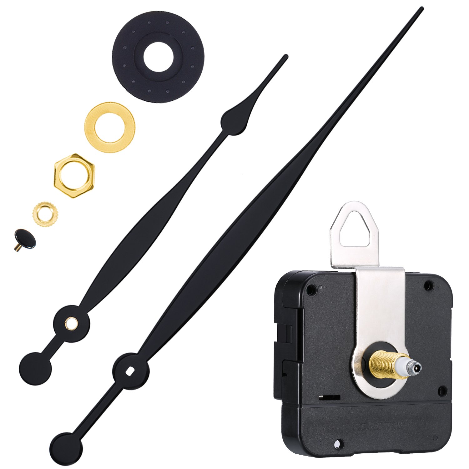 Pièces de Rechange de Mouvement d'Horloge de Quartz de Couple Élevé avec de Longues Mains et Cintre de Bêche de 208 mm/ 8,2 Pouc