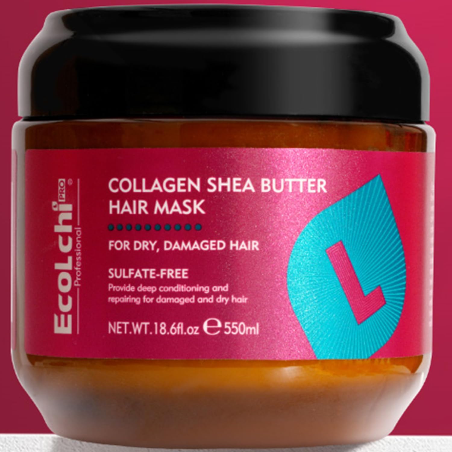 Collagen Shea Butter Hair Mask Deep Repair Conditioning Collagen Shea Butter Hair Treatment for Dry and Damaged Hair All Hair Types 18.6 oz 550ml | Sulfate-free