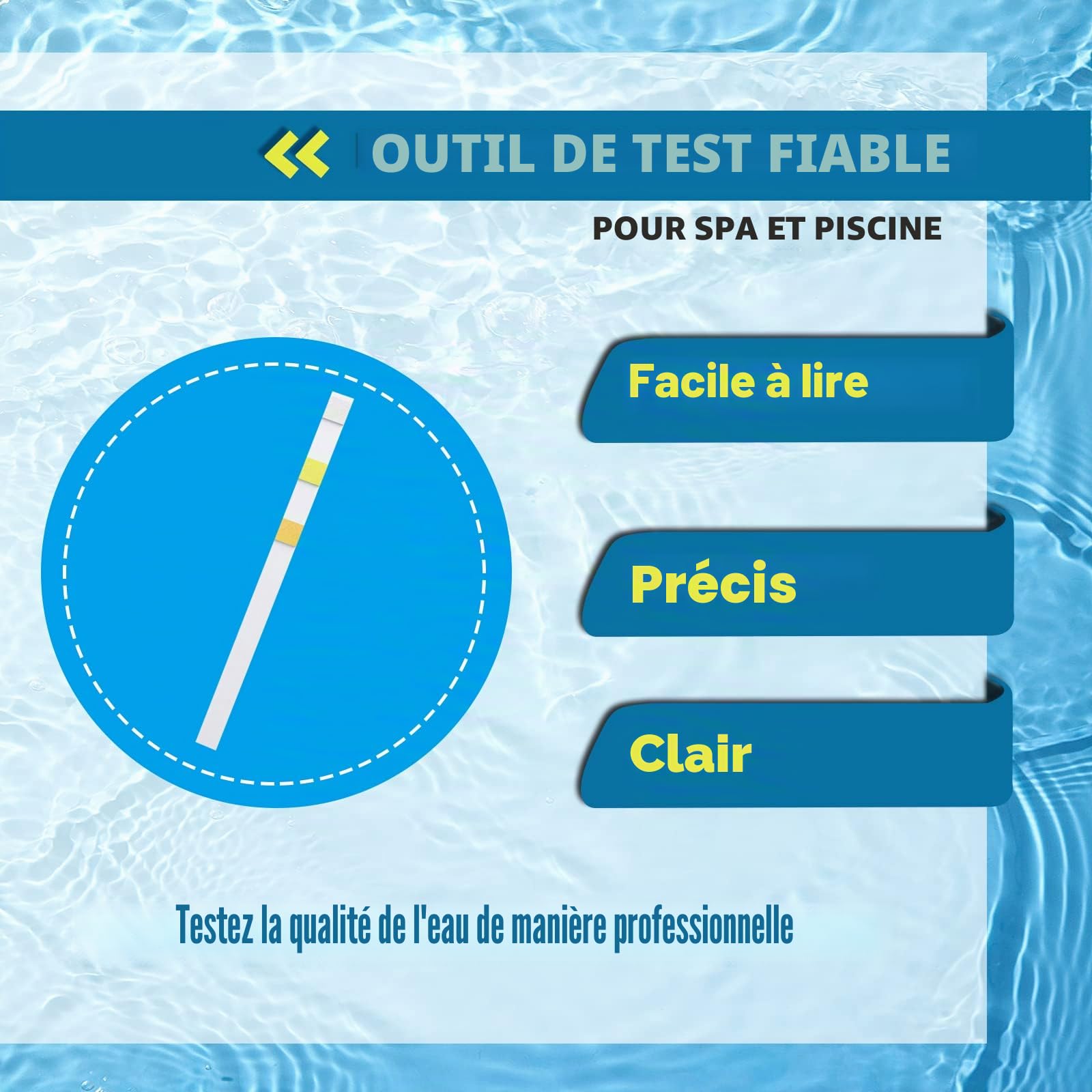 Bandelette pH, 100 Bandelettes Test Piscine, Plage De Mesure 1-14, Test pH rapide pour Piscines, eau potable, eau avec analyse sol, laboratoires, aquariums