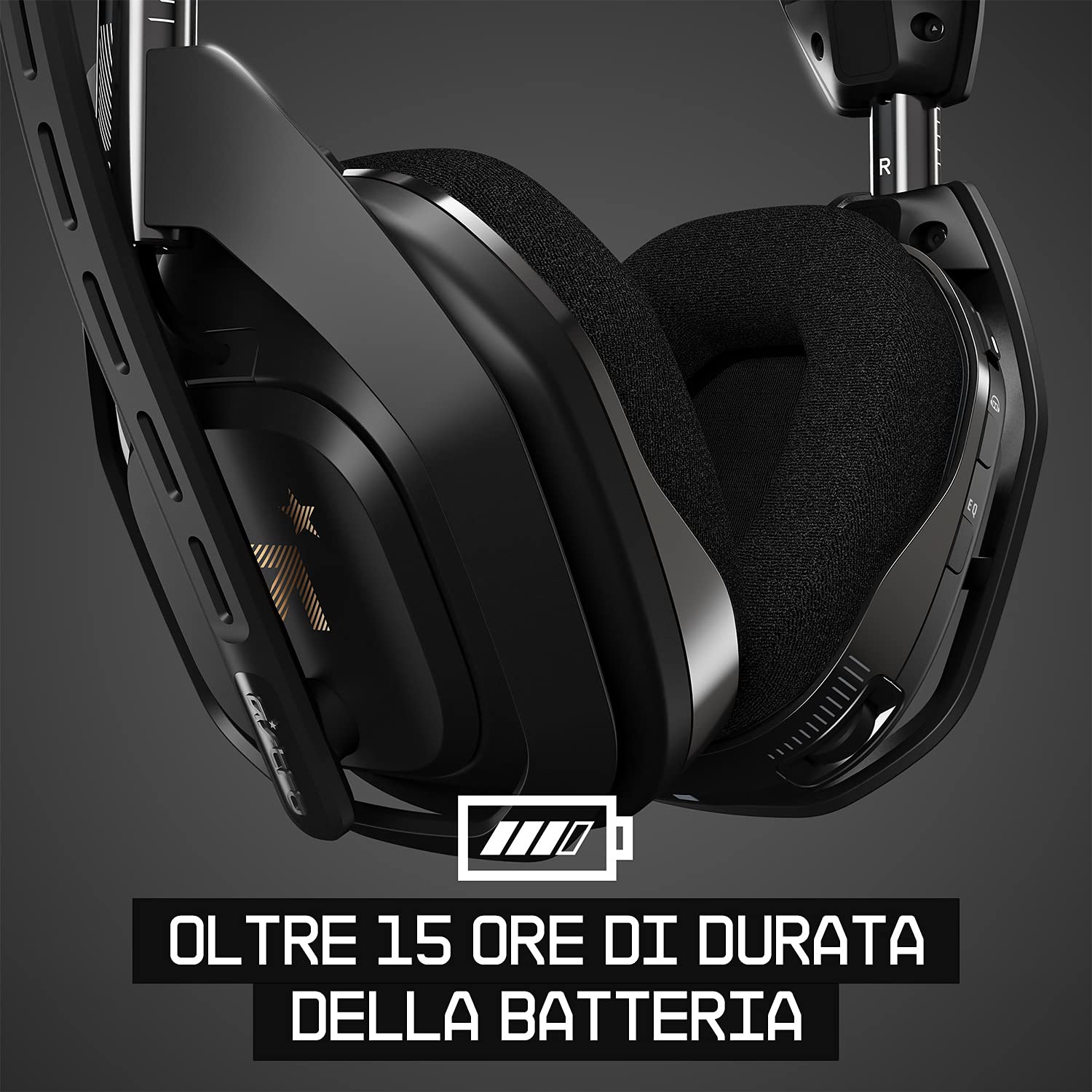 ASTRO Gaming A50 Cuffia Wireless + Stazione Base di Ricarica, 4° Gen, Dolby Audio, Controllo Equilibrio Gioco/Voce, 2.4 GHz Wireless, 15 m di portata per Xbox Series X|S, Xbox One, PC, Nero/Oro