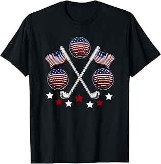 Golfer American Flag Golf Ball Player Patriot Fourth Of July T-Shirt