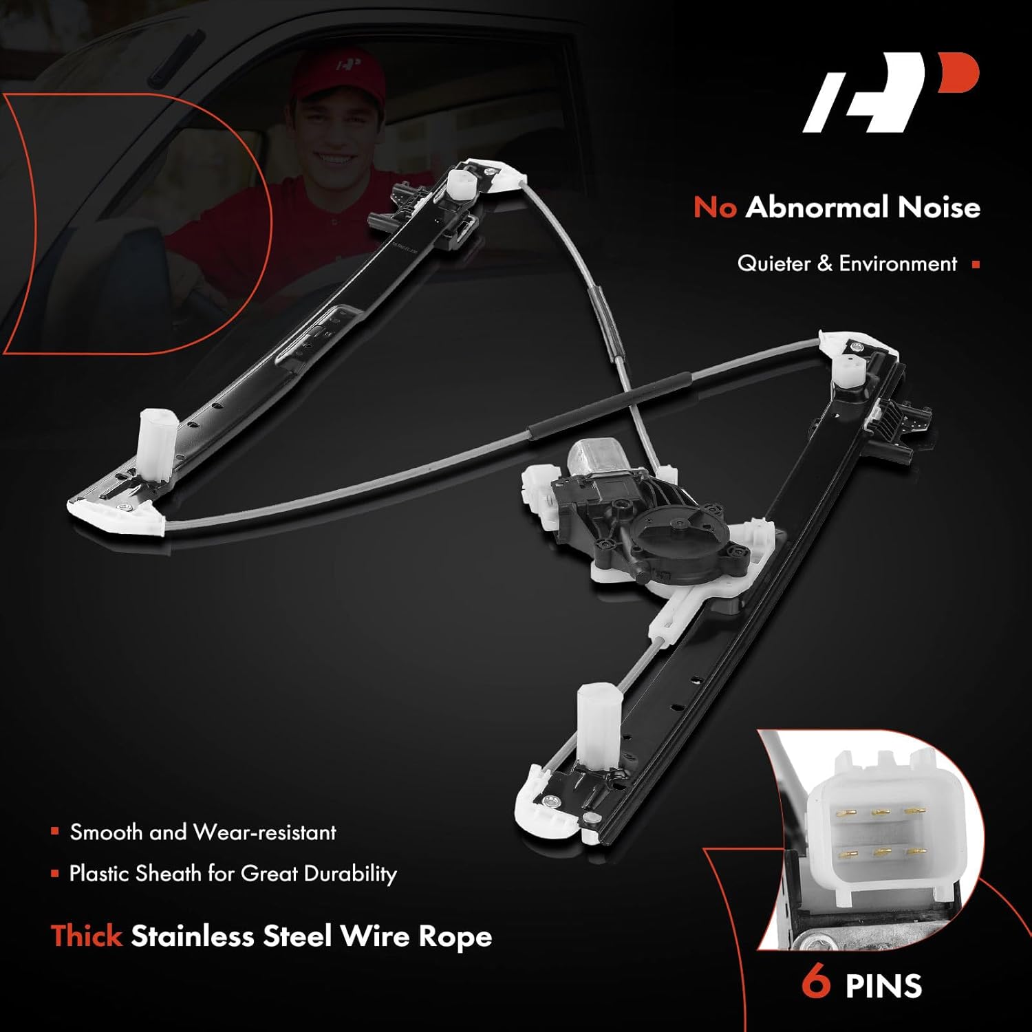 A-Premium Power Window Regulator with Motor Compatible with Land Rover Range Rover 2013-2019 Front Driver Side