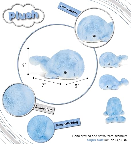 Miniatura 10 de DolliBu Animal de peluche de ballena  Ballena blanca suave y abrazable, adorable juguete de peluche de ballena para jugar, lindo regalo de vida