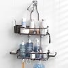 Hanging Shower Caddy Bathroom Organizer: Rustproof Shower Shelf Racks Over Shower Head - No Drilling Inside Bath Shower Rack Shelves Over Showerhead for Shampoo with Soap Holder Bronze